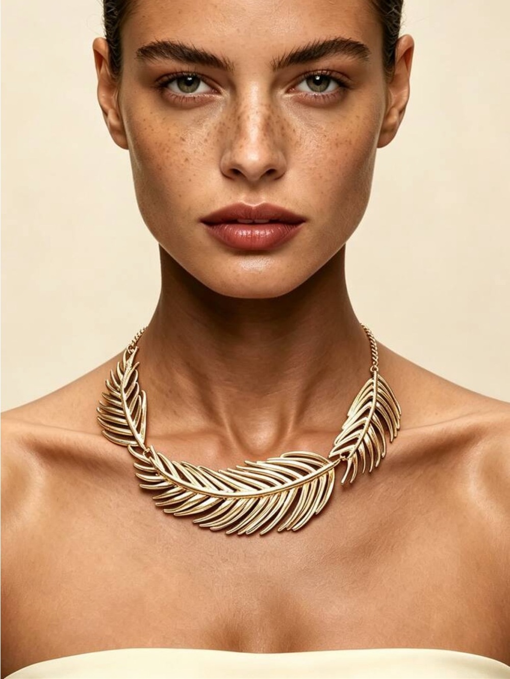 Golden Feather Leaf Necklace | Elegant Old Money Luxury Jewelry